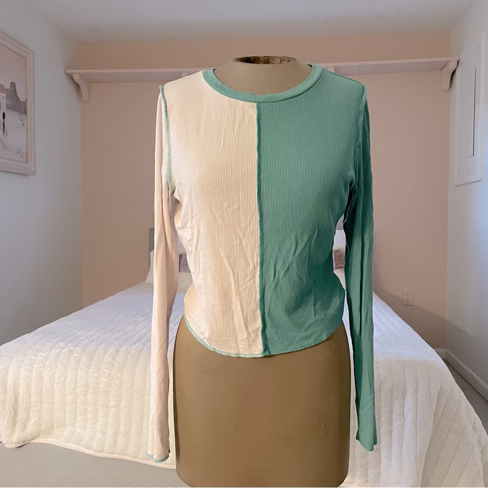 Wild fable two tone long sleeve shirt - size S